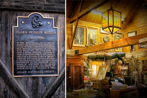 Many of the buildings in Julian date back to the late 1800s and can quickly transport ones imagination to simpler times. The Julian Pioneer Museum is a great example. 