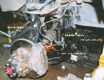 Components of the lifted front suspension