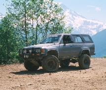 Evan's Creek ORV area - Mt. Rainier is in the background. We had to switch into 4-low near the top