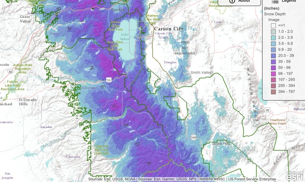 USDA Forest Service Snow Depth Map