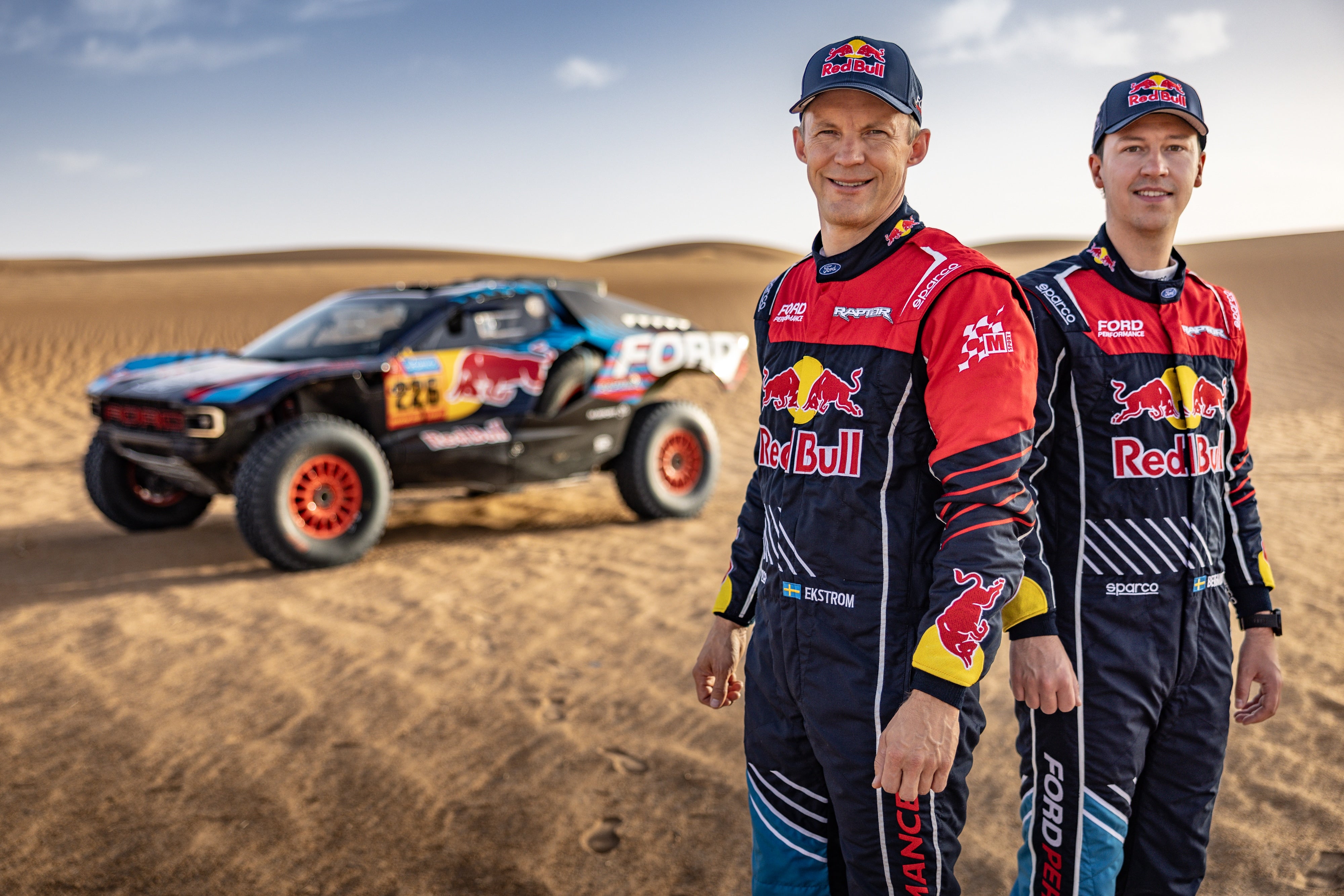 Mattias Ekström and Carlos Sainz Sr. will spearhead Ford’s efforts at Rallye du Maroc in new Ford Raptor T1+. Credit: Ford Motor Company