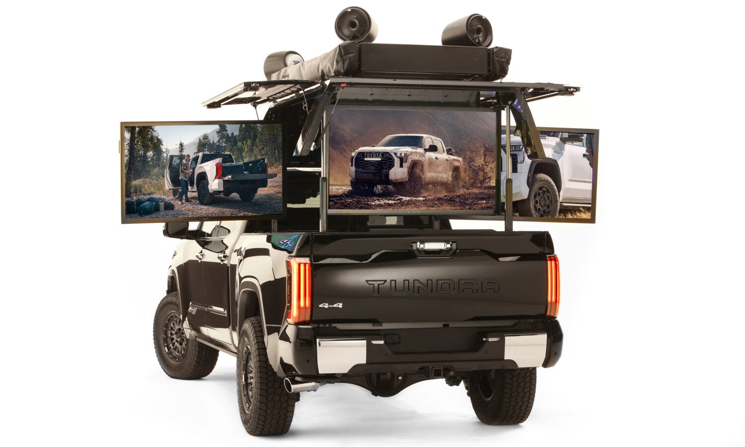 At the 2024 SEMA Show, Toyota unveiled the Ultimate Tailgate Tundra, an immersive, high-tech tailgating experience built on the Tundra platform. Credit: Toyota