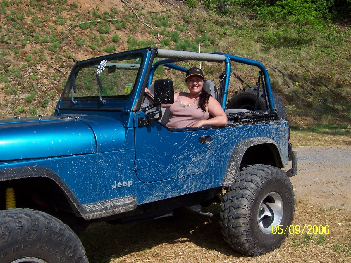 The wife bringing the Jeep home after a day of trail riding